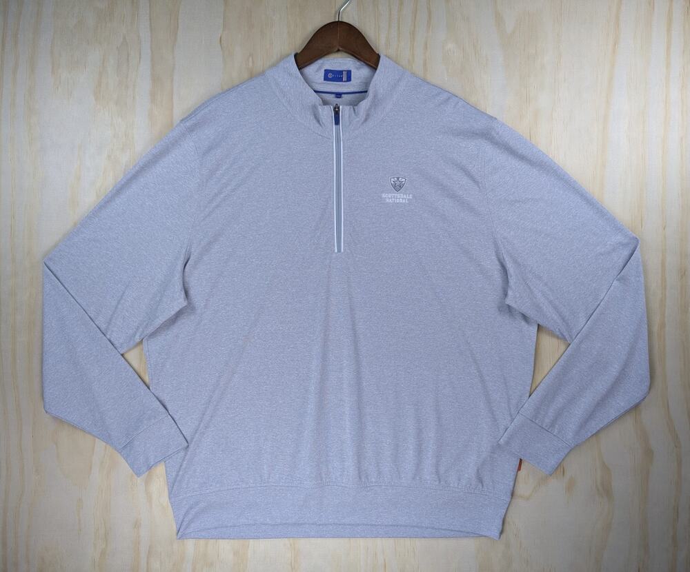 STITCH Men's 2XL Scottsdale National Golf Gray Micro Stripe 1/4 Zip Pullover